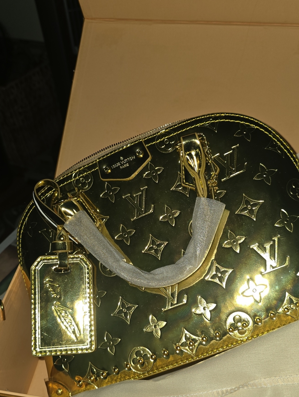 Gold Mirror Monogram EnVernis Dome Satchel - Picture 13 of 15
